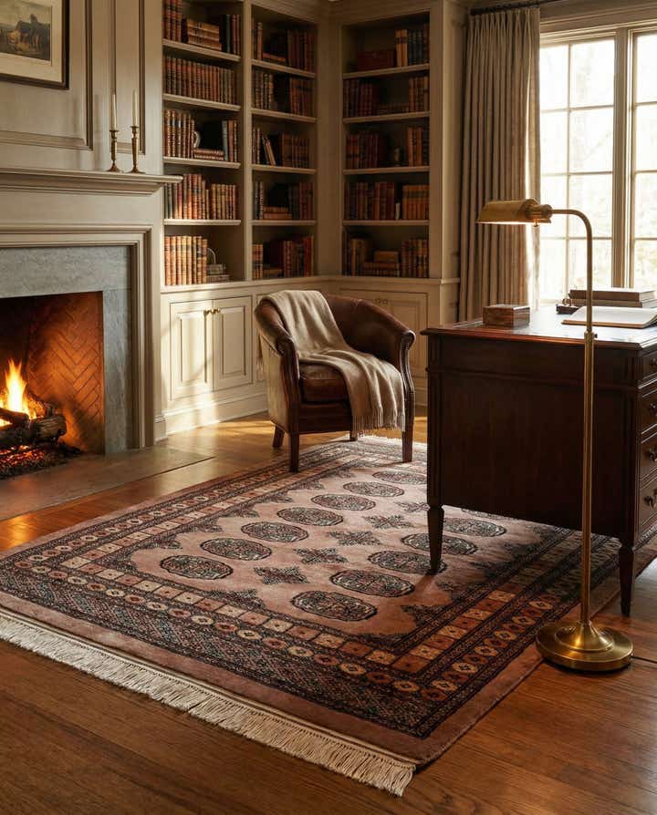 4' 3 x 6' 3 Hand Knotted Torkaman Persian Wool Rug