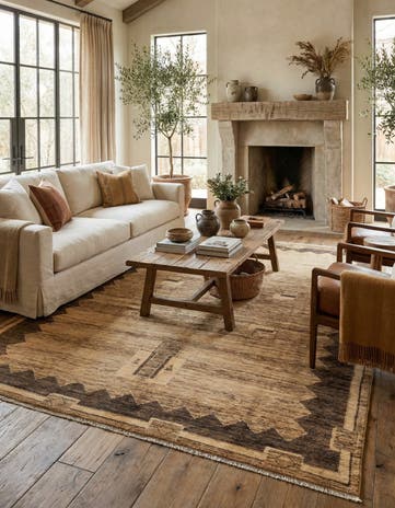 5' 2 x 6' 5 Hand Knotted Modern Ziegler Rug