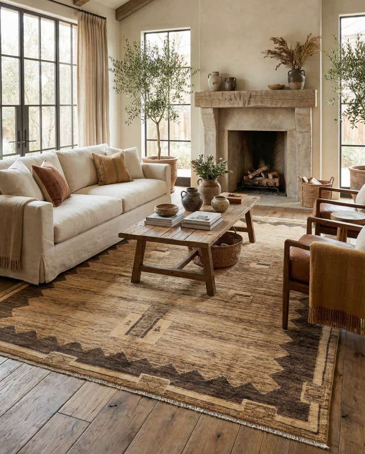 5' 2 x 6' 5 Hand Knotted Modern Ziegler Rug