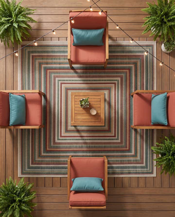 6' x 6' Easy-Clean Baja Indoor / Outdoor Square Rug