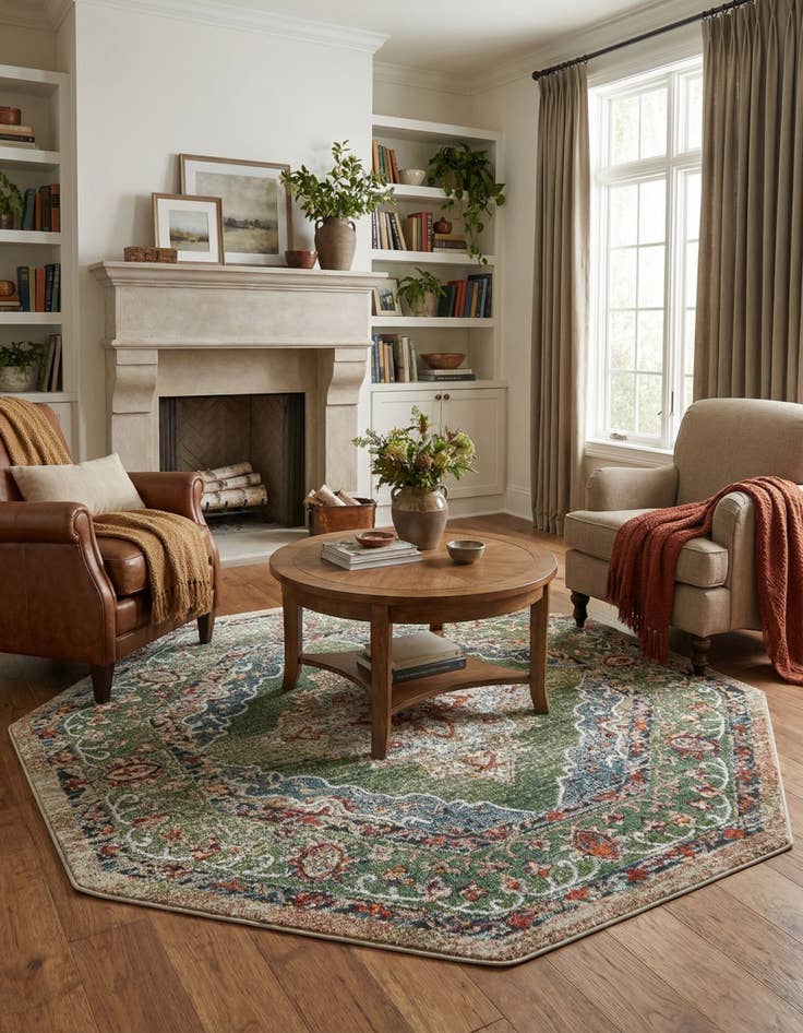 Detail image of 6' 1 x 6' 1 Isabella Octagon Rug