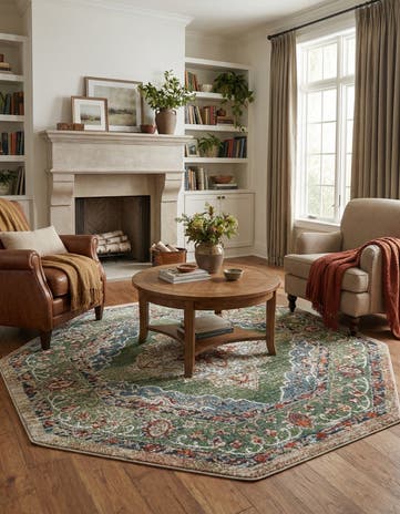 Green Isabella Octagon Rug