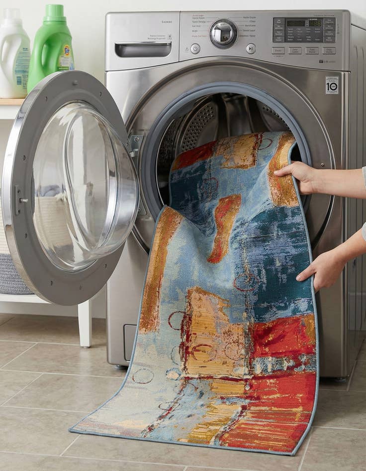 Detail image of 2' 7 x 10'  Washable Modern Indoor / Outdoor Runner Rug