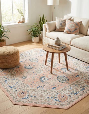 Powder Pink Whitney Octagon Rug