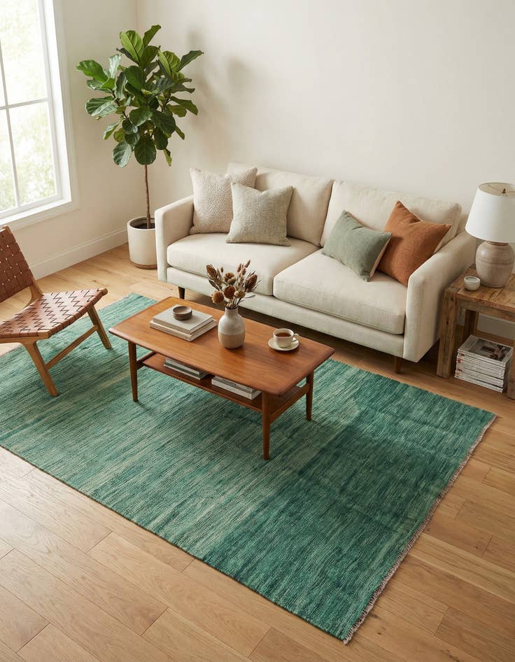 Detail image of 3' 9 x 6'  Hand Woven Kilim Modern Wool Rug