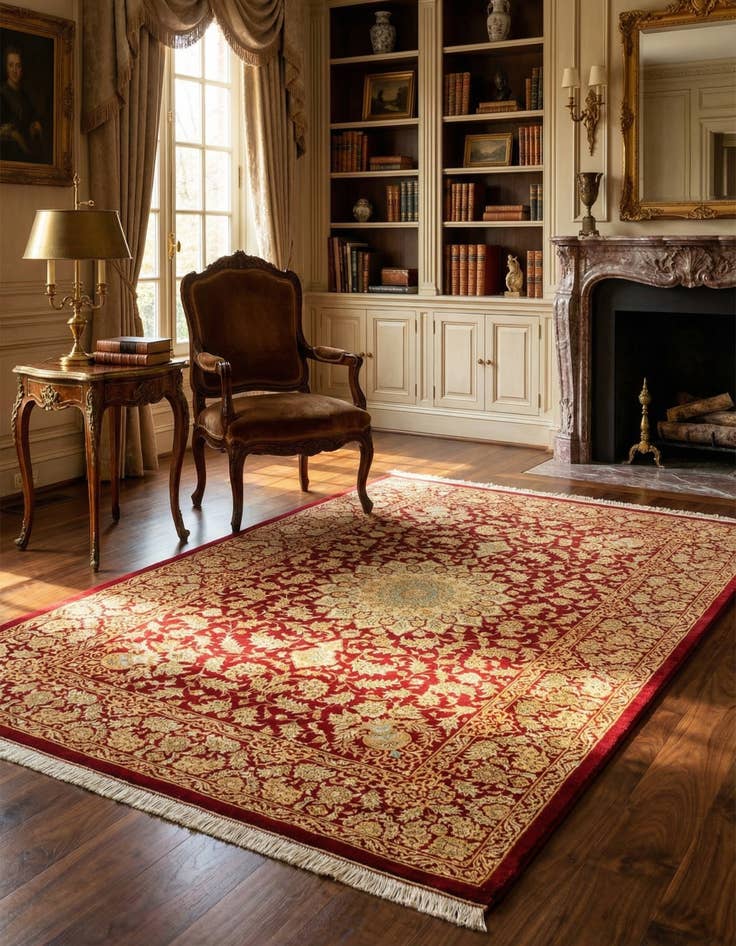 Detail image of  3' 3 x 4' 10 Ghom Silk Rug