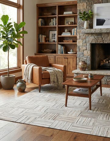 5' x 8' 3 Cowhide Stocks Rug