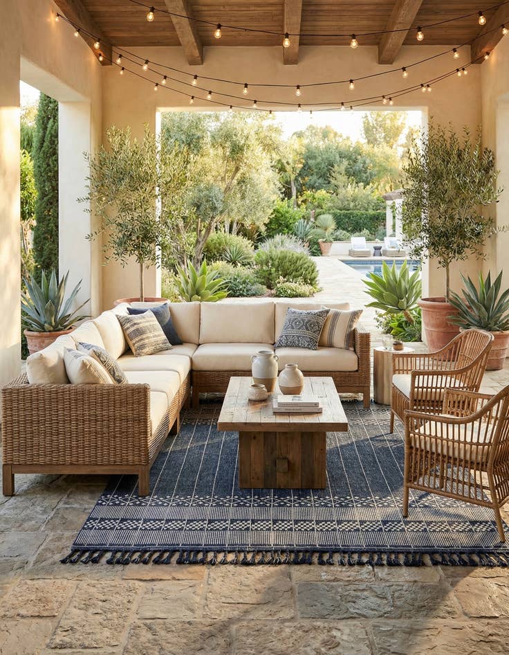 Detail image of 10' x 14' 1  Washable Eco Bohemian Indoor / Outdoor Rug