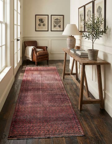3' 6 x 9' 3 Hand Knotted Ultra Vintage Persian Wool Runner Rug