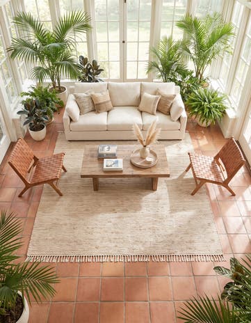 Natural Hand Woven Chindi Jute Square Rug