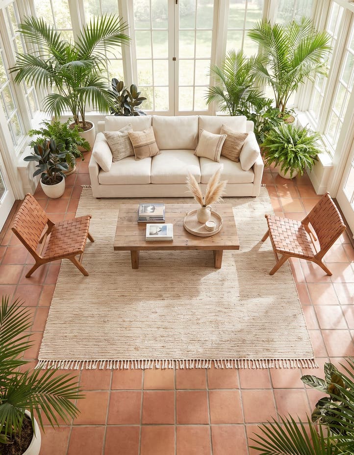 10' x 10' Hand Woven Chindi Jute Square Rug
