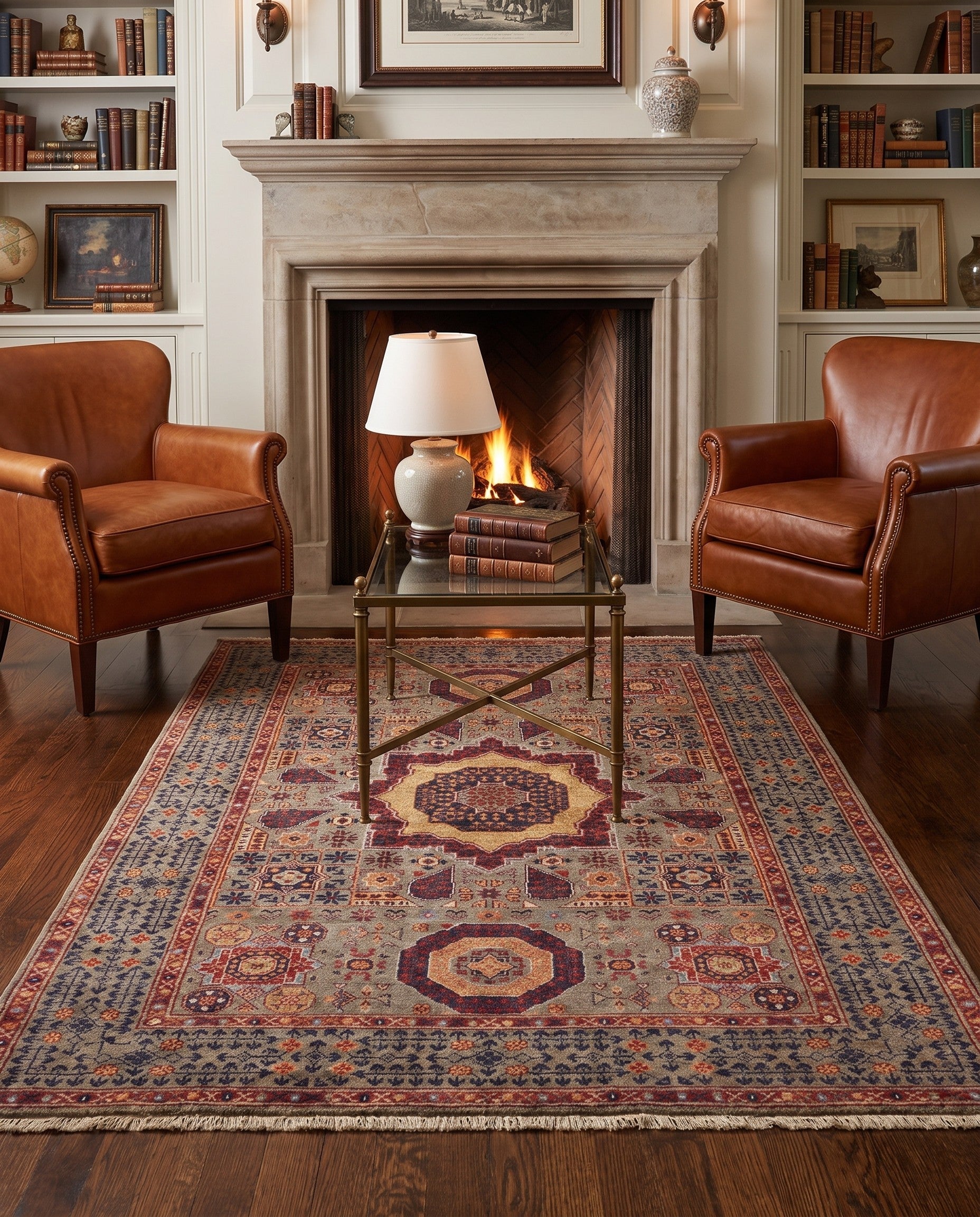 4' 1 x 6' Hand Knotted Mamluk Ziegler Rug