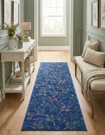 Blue Blossom Runner Rug