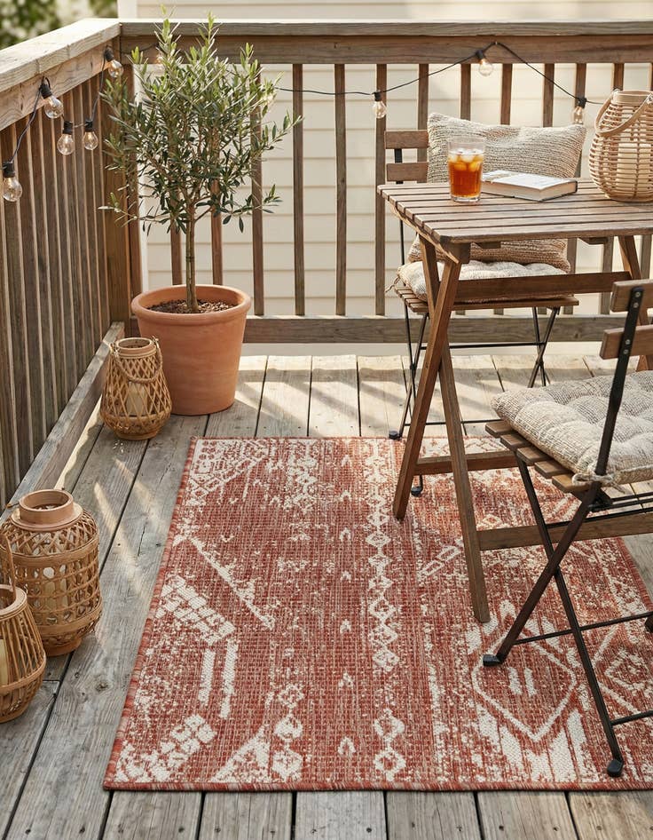 Detail image of  2' x 3'  Washable Bohemian Indoor / Outdoor Rug
