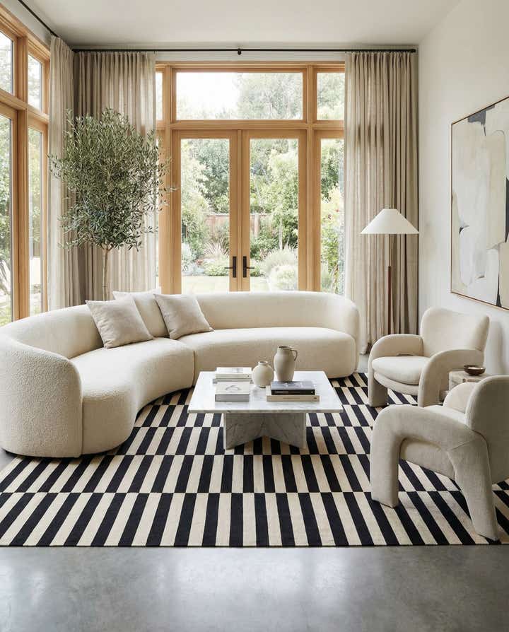 8' 1 x 9' 7 Hand Woven Kilim Modern Wool Rug