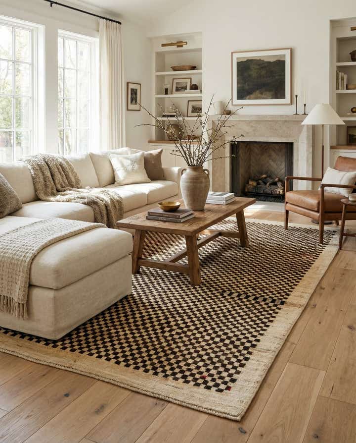 4' 11 x 6' 4 Hand Knotted Moroccan Wool Rug