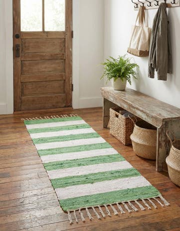 2' 2 x 6' 1 Hand Woven Chindi Rag Runner Rug
