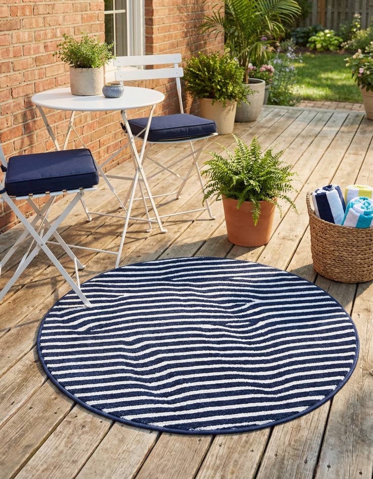 Detail image of 3' x 3'  Washable Sabrina Soto Indoor / Outdoor Round Rug