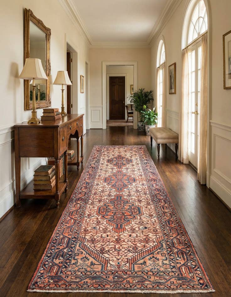 Detail image of 3' 7 x 11' 1 Hamedan Runner Rug