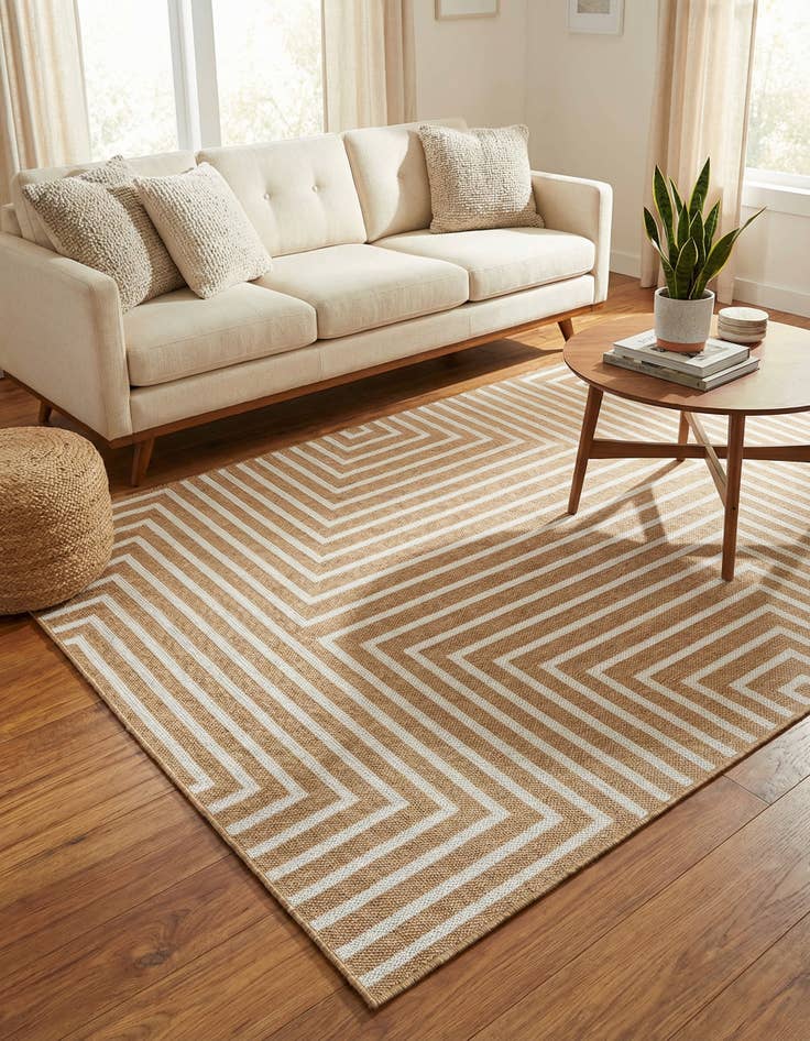 Detail image of 5' 3 x 7'  Washable Modern Indoor / Outdoor Rug