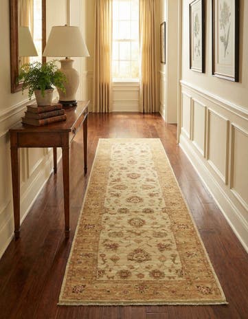 2' 10 x 9' 9 Hand Knotted Peshawar Ziegler Runner Rug