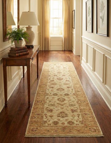 2' 10 x 9' 9 Hand Knotted Peshawar Ziegler Runner Rug