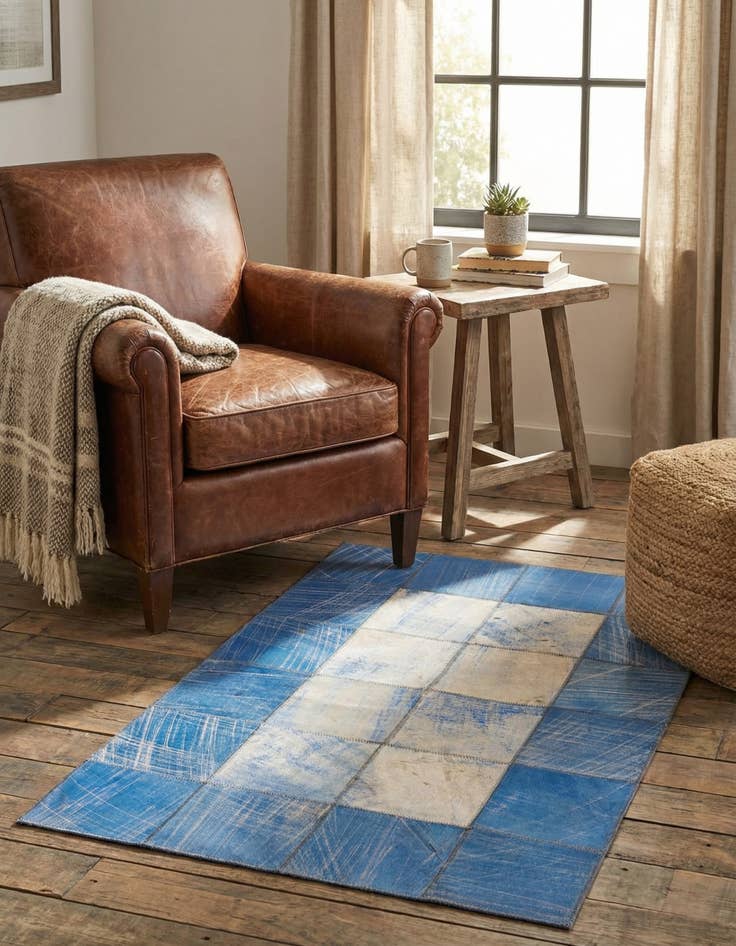 Detail image of 2' x 3' Cowhide Leather Rug