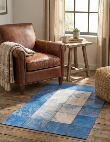2' x 3' Cowhide Leather Rug