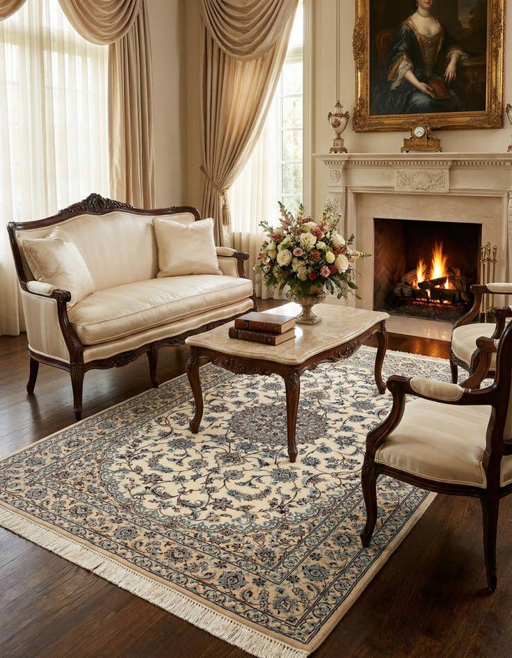 Detail image of 4' 1 x 6' Nain Rug