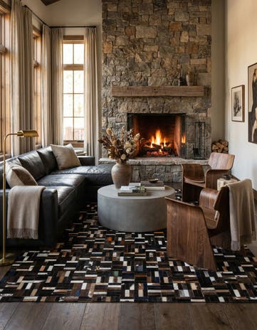 5' 1 x 8' 1 Cowhide - Patchwork Rug