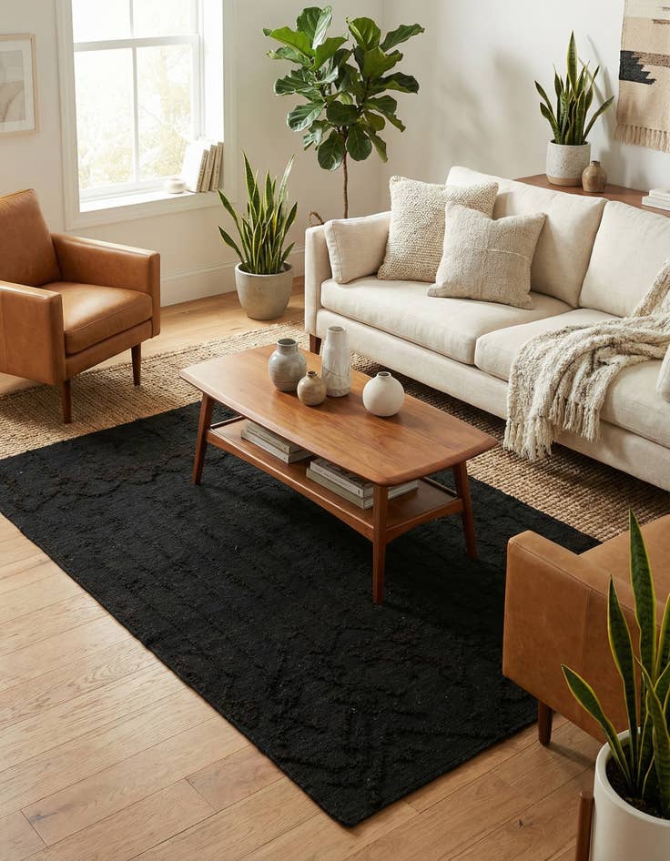 Detail image of 5' 6 x 7' 9  Hand Knotted Moroccan Wool Rug