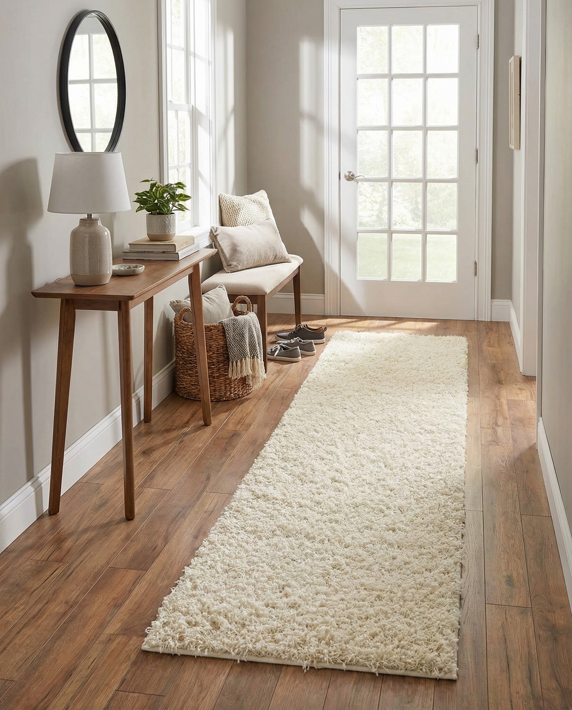  2' x 6' Comfort Solid Shag Runner Rug