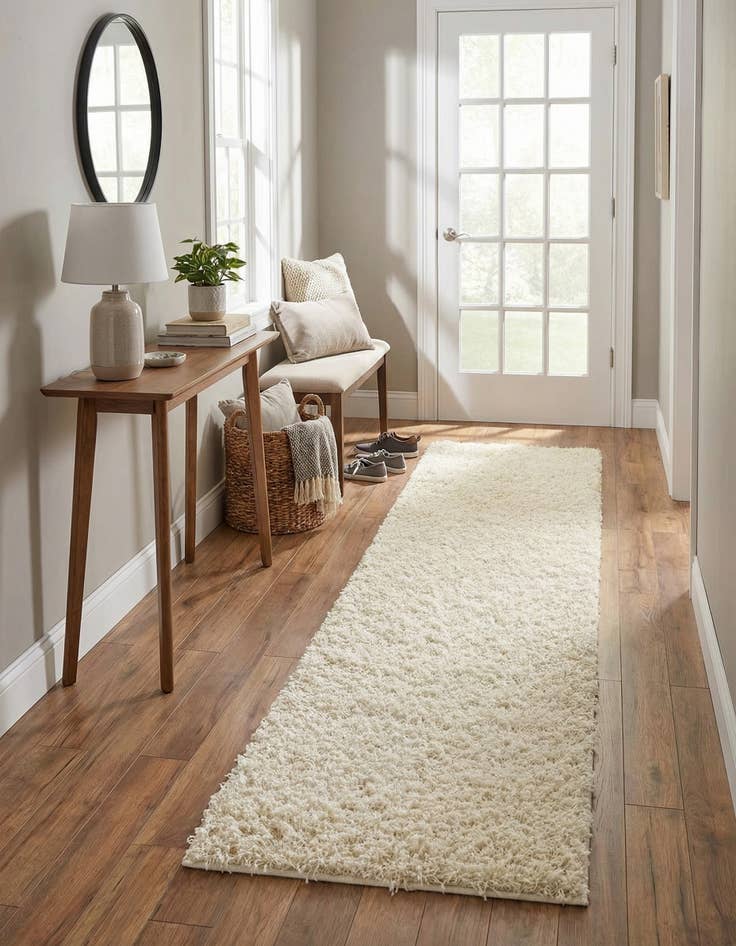 Detail image of 2' x 6' Comfort Solid Shag Runner Rug