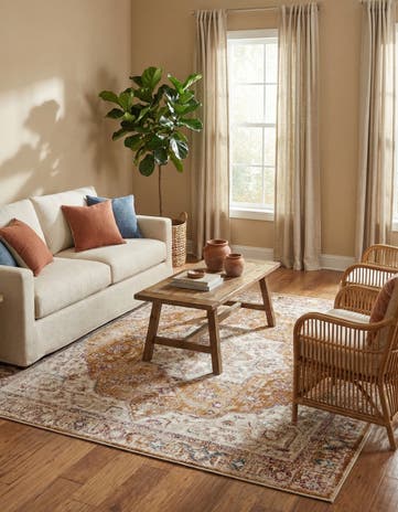 Yellow Deepa Square Rug