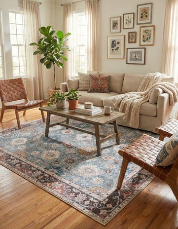 Green Washable Timeless Square Rug