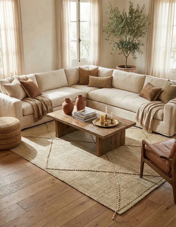 Detail image of 5' 9 x 9' 3  Hand Knotted Moroccan Wool Rug