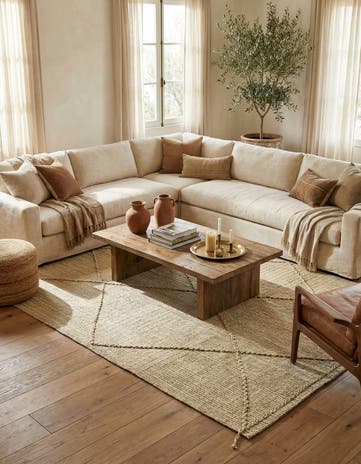 5' 9 x 9' 3 Hand Knotted Moroccan Wool Rug