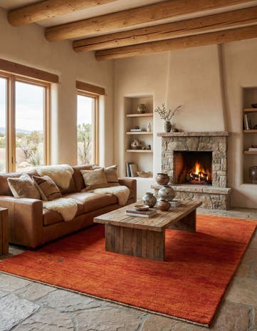 4' 11 x 6' 9 Hand Knotted Gabbeh Shouli Persian Wool Rug