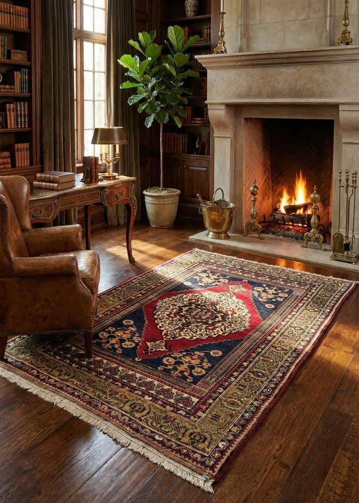 4' 1 x 6' 8 Hand Knotted Anatolian Wool Rug