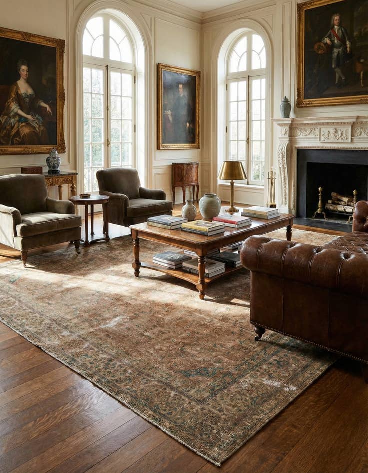 Detail image of 10' 3 x 13'  Hand Knotted Ultra Vintage Persian Wool Rug