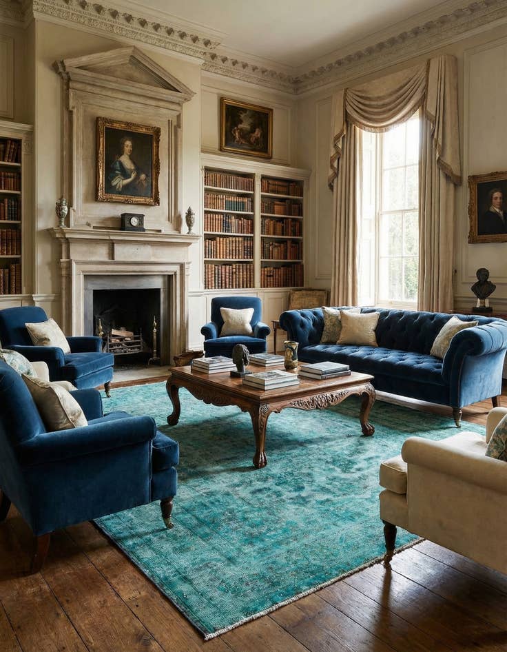 Detail image of  6' x 8' 6 Vintage Royal Wool Rug