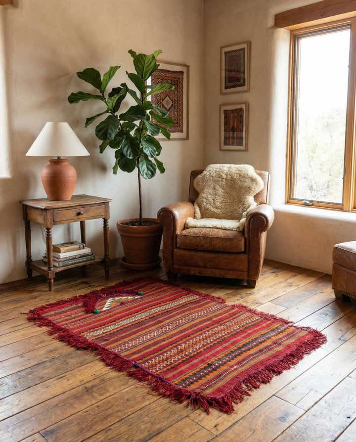 2' 10 x 4' 1 Hand Woven Kilim Fars Wool Rug