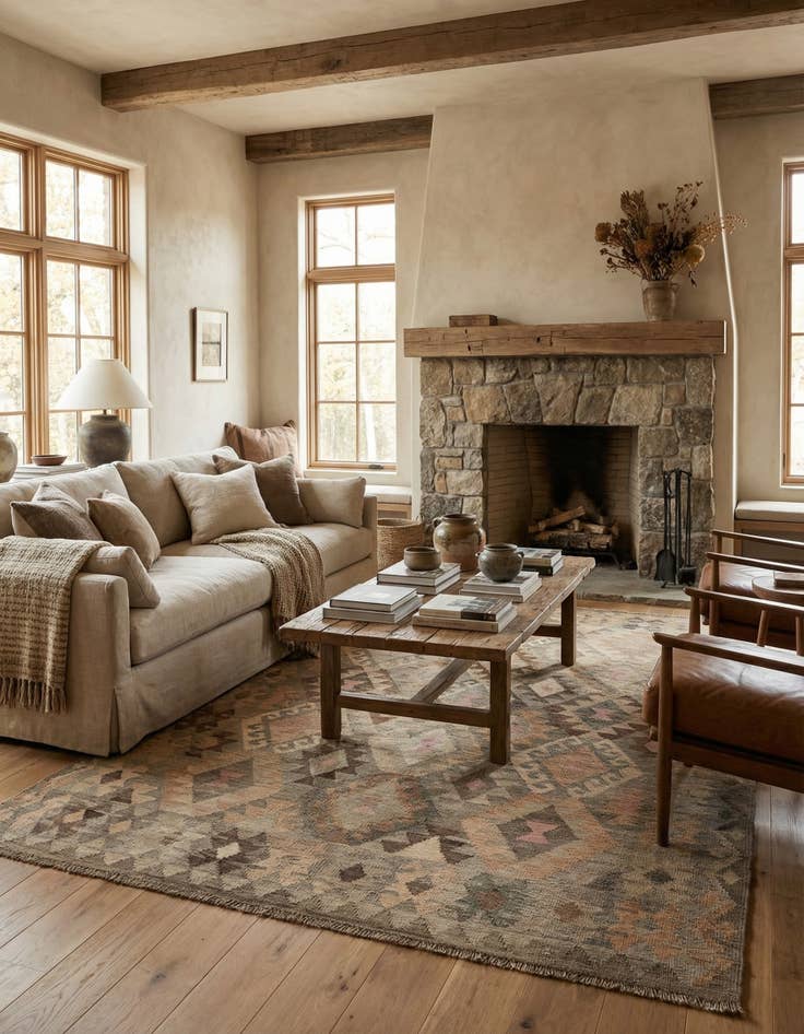 Detail image of  5' 8 x 7' 11  Hand Knotted Kilim Maymana Wool Rug