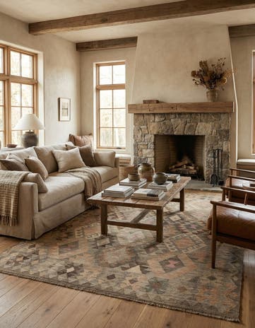5' 8 x 7' 11 Hand Knotted Kilim Maymana Wool Rug