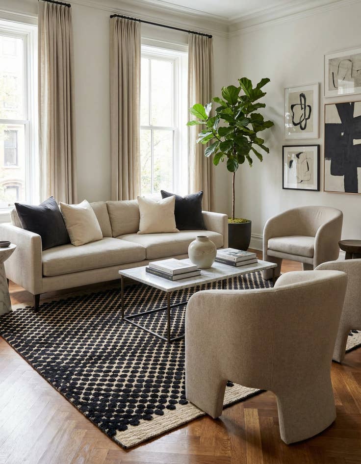 Detail image of 5' 8 x 8'  Hand Knotted Darya Wool Rug