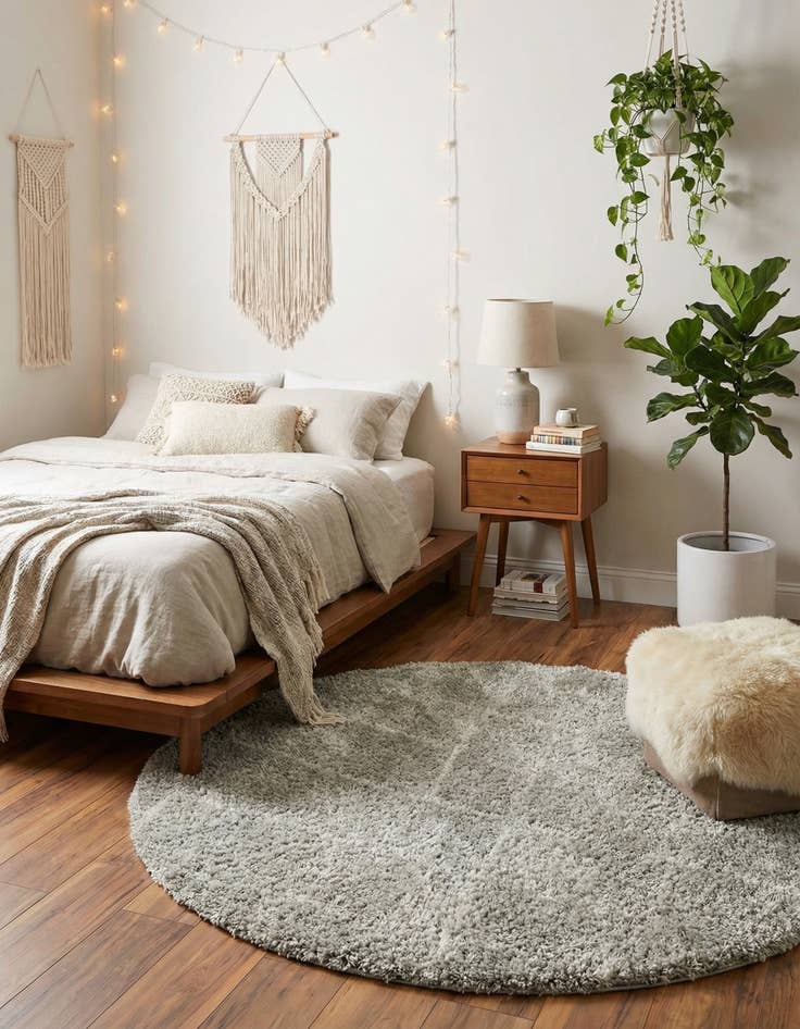 Detail image of  4' x 4' Soft Touch Shag Round Rug