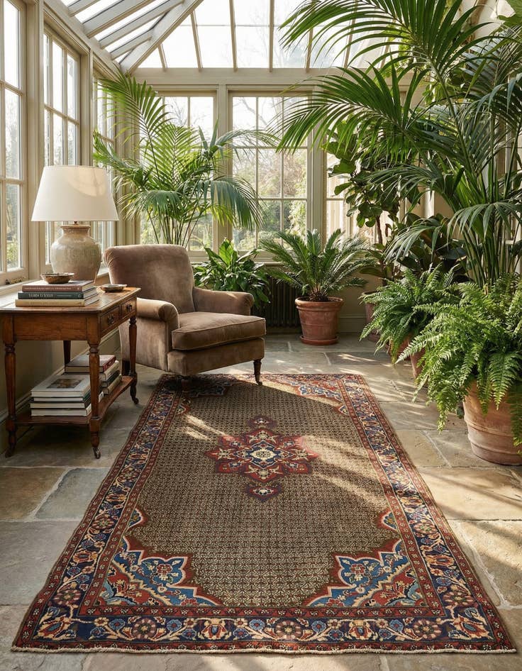 Detail image of 5' x 10' 2  Hand Knotted Koliaei Persian Wool Runner Rug