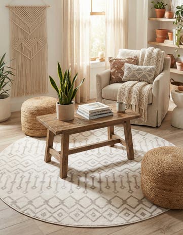 7' x 7' Bohemian Trellis Round Rug