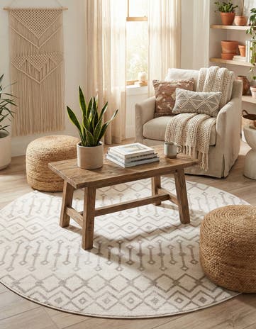 7' x 7' Bohemian Trellis Round Rug