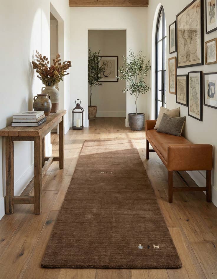 Detail image of 2' 8 x 10'  Hand Knotted Kashkuli Gabbeh Wool Runner Rug